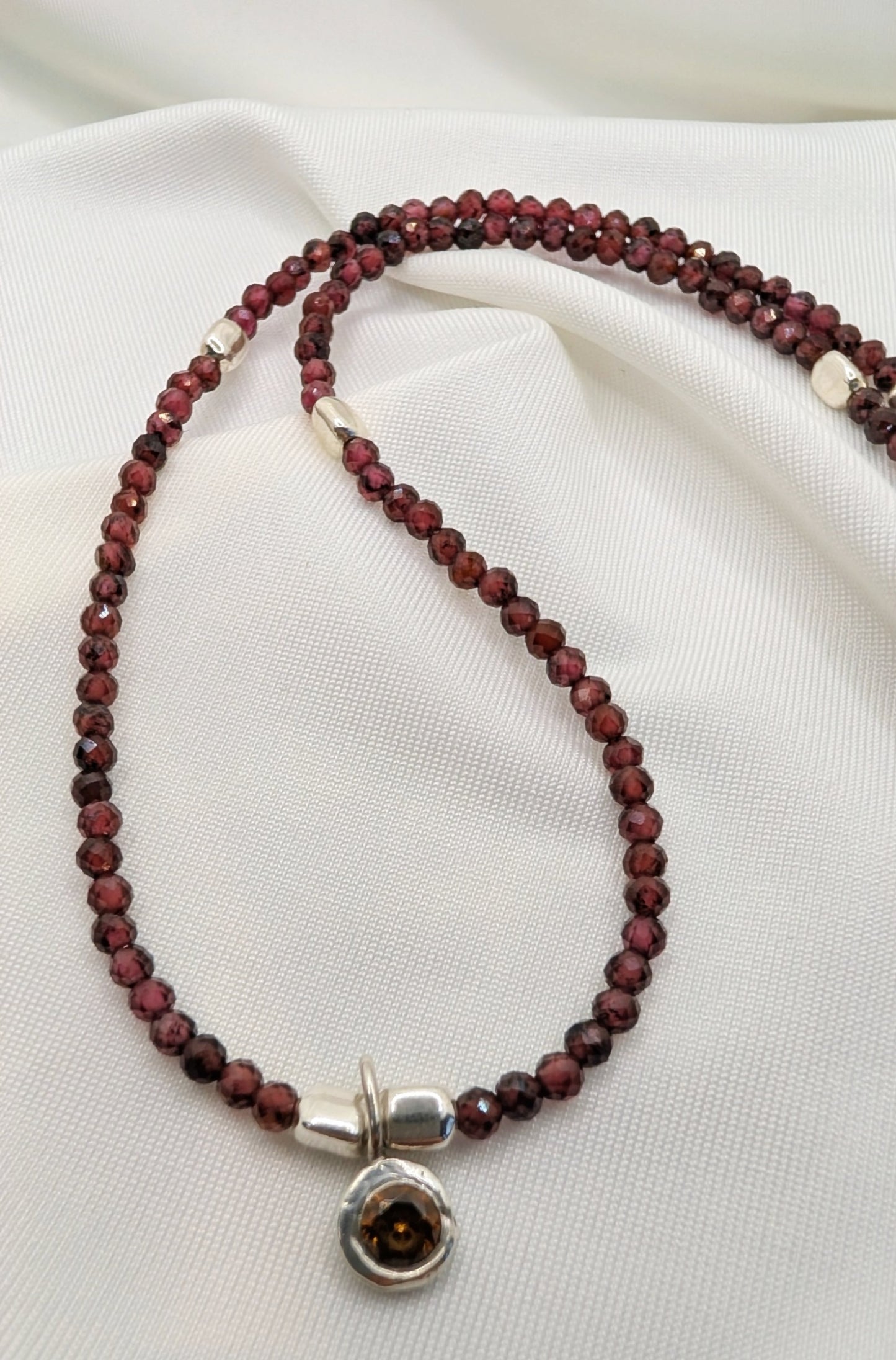 Grenade Necklace & Fine silver Grenade Pendant
