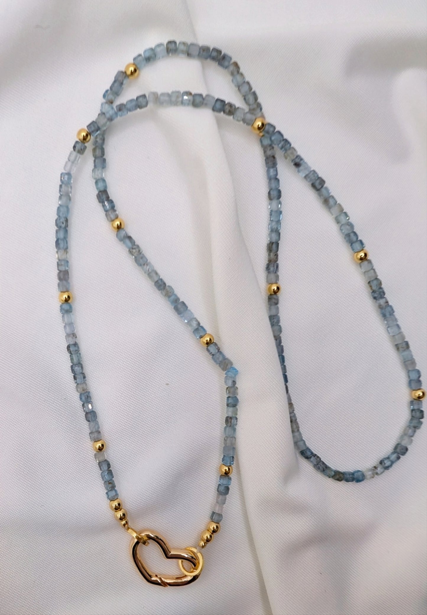 Apatite Necklace & 14k Golder Heart
