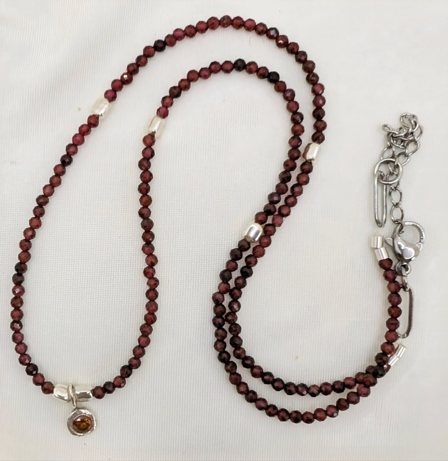 Grenade Necklace & Fine silver Grenade Pendant