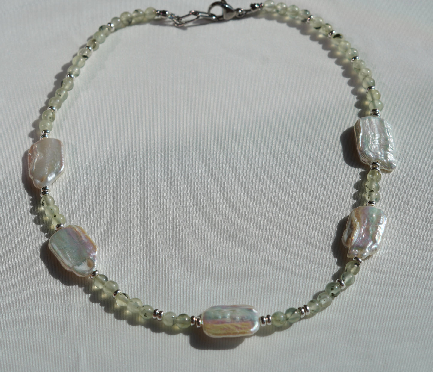 Prehnite & Fresh Water Pearl