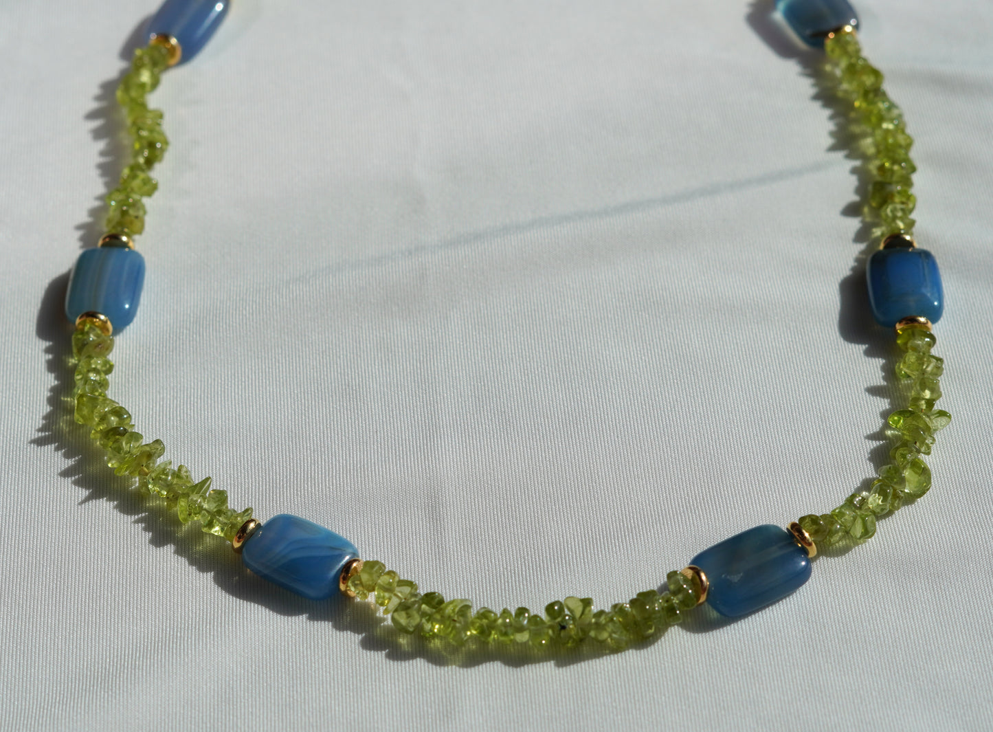 Green Peridot & Blue Agate Necklace