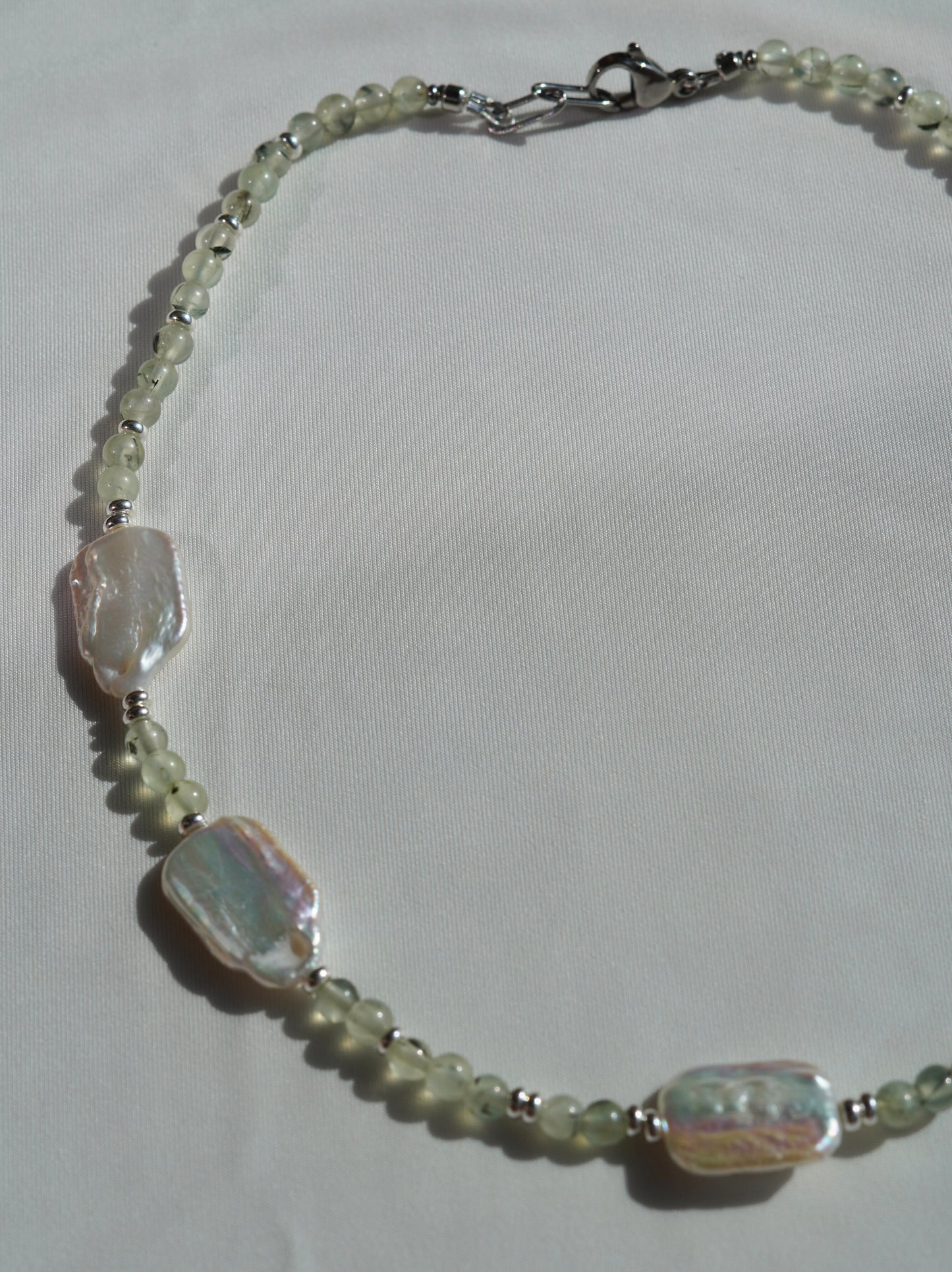 Prehnite & Fresh Water Pearl