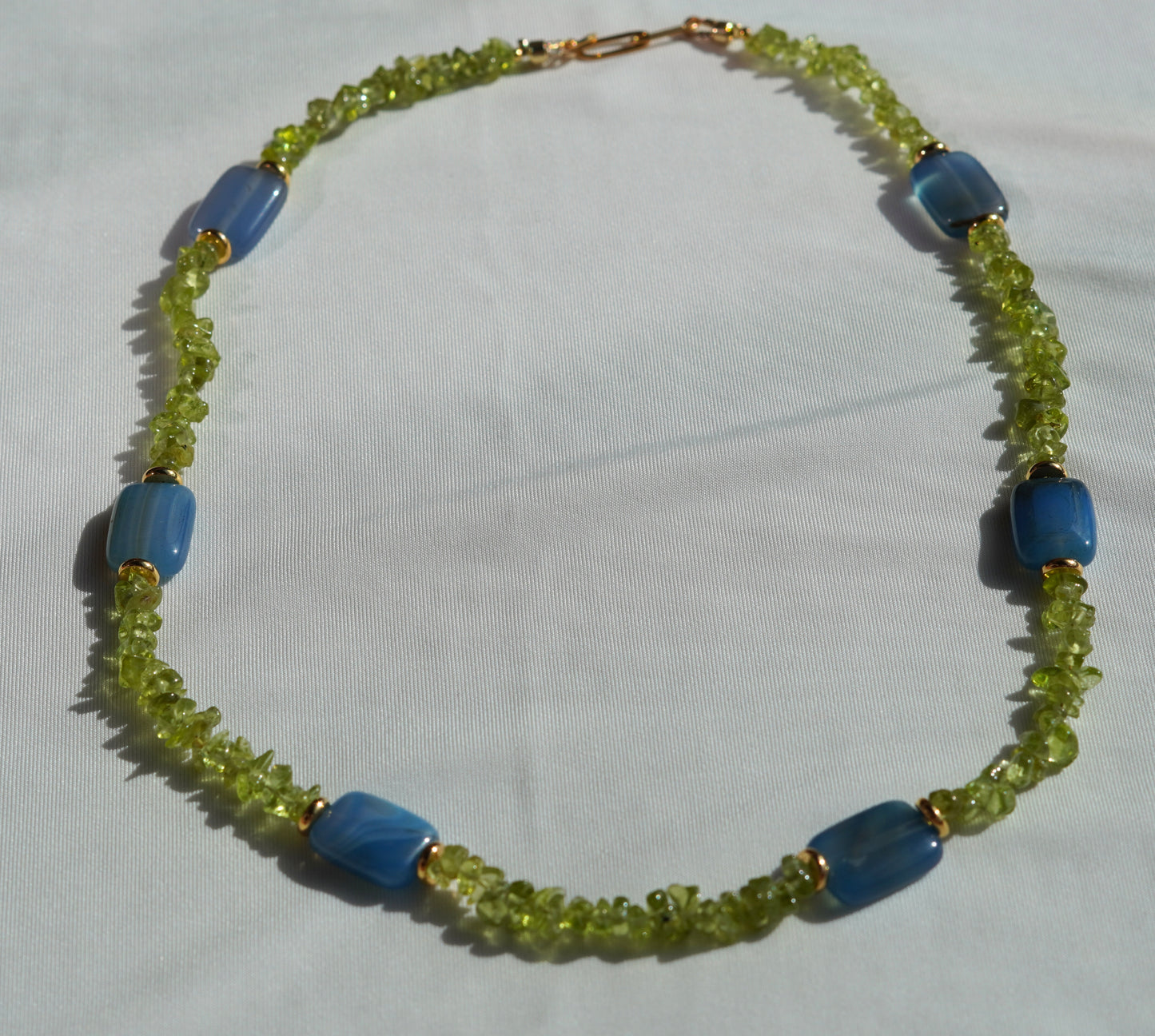 Green Peridot & Blue Agate Necklace