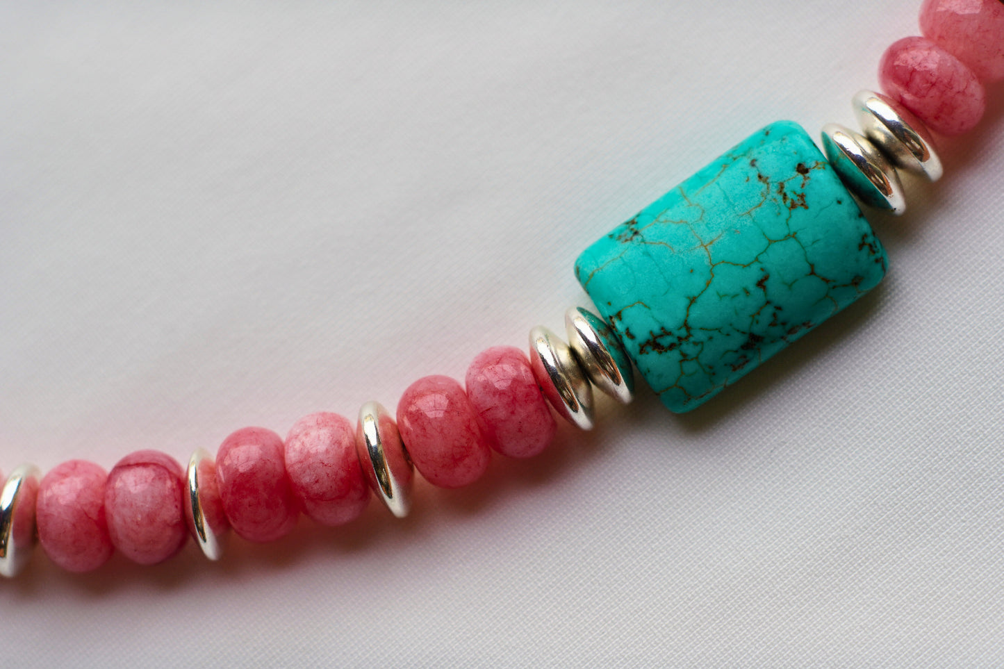 Turquoise & Pink Angel Necklace