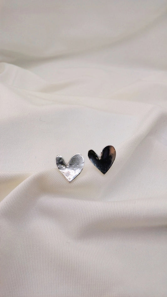 Fine Silver Heart Delicate Earrings