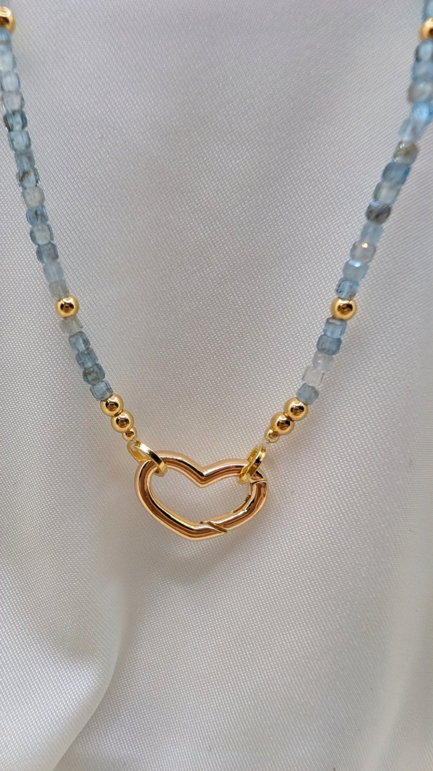 Apatite Necklace & 14k Golder Heart