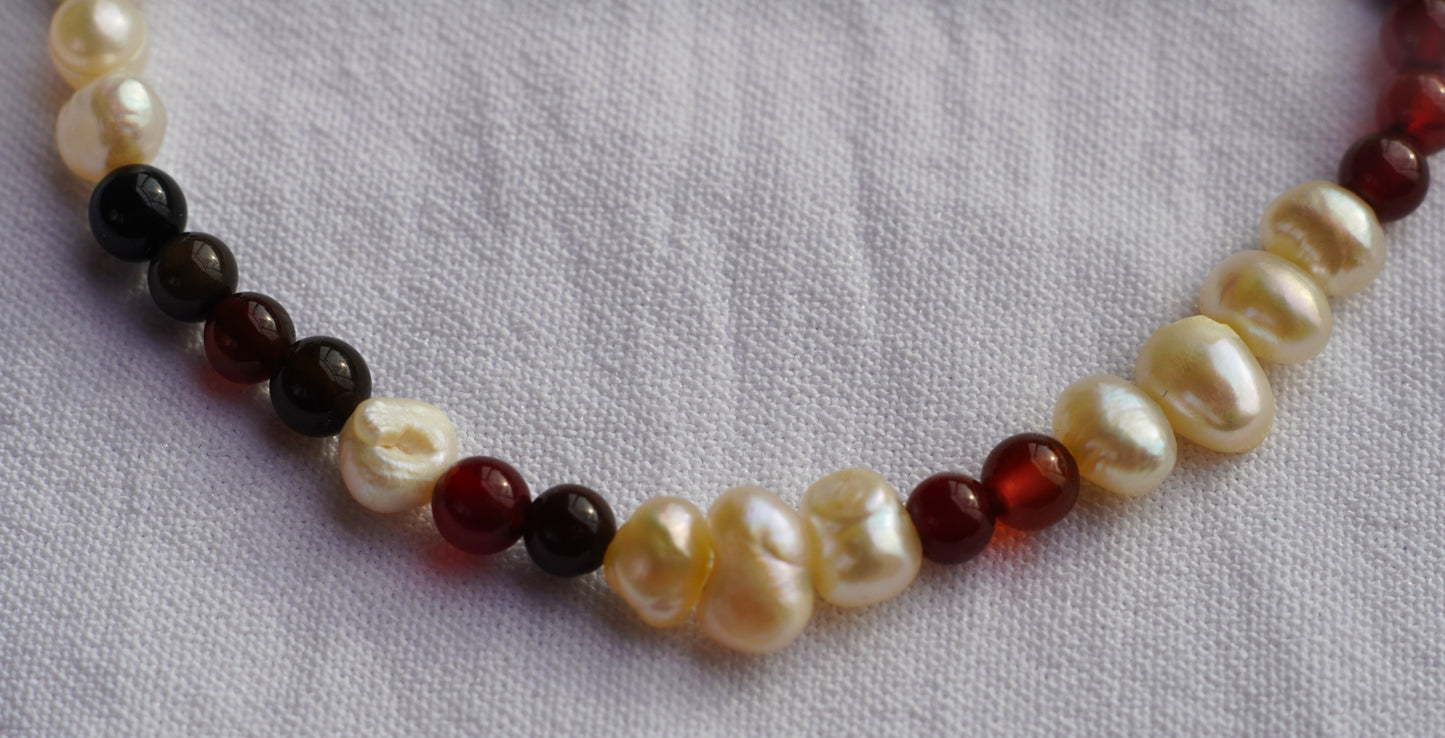 Dream Agate & Fresh Water Pearl Bracelet Men's